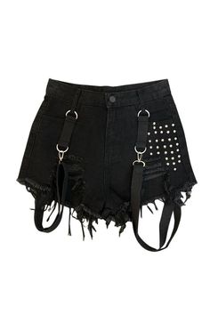 Waist Type: MID Pant Style: regular Gender: WOMEN Fit Type: regular Fabric Type: Denim Style: gothic Item Type: shorts Closure Type: zipper fly Pattern Type: Solid Gothic Shorts, Punk Pants, Tassel Belt, Style Gothic, Women Shorts, Denim Style, Short Jeans, Pant Style, Denim Fashion