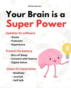 a poster with the words your brain is a super power