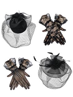 PRICES MAY VARY. Nice Combination: you will receive 2 pieces of tea party hat for women and 2 pairs of tea party gloves in different styles, sufficient quantities and nice combination can support your use and decoration needs Quality Material: the fascinator hats for women are mainly made of mesh fabric and feathers, and the tea party gloves for women are mainly made of lace material, which are safe and reliable, strong and sturdy, can serve you for a long time One Size Fits Most: the black hat Elegant Winter Costume Hats And Headpieces, Elegant Winter Party Costume Accessories, Fitted Vintage Costume Hats And Headpieces For Party, Adjustable Vintage Costume Accessories For Wedding, Vintage Adjustable Costume Accessories For Wedding, Elegant Costume Fascinator, Elegant Fitted Winter Costume Accessories, Vintage Black Costume Accessories For Wedding, Elegant Halloween Costume Fascinator