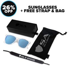 Choose your favorite style of sunglasses and add all the accessories you need on your next adventure. With this pack you get to choose from the Sport or Boca collection of frames. The Sport frames fuze straight bridge style lines and frame shape with streamlined temples. The Boca frames blend West Coast style lines and frame shape with edgy curved temples. Both feature polycarbonate construction, and fully polarized 100% UV Protection Lenses with Anti-Glare that's up for any adventure, on or off the water. Pack Includes: (1) Pair of Sunglasses (1) Sunglass Strap (1) Microfiber Bag (1) Free Gift Sunglass Strap, West Coast Style, Sports Frames, West Coast Fashion, Coast Style, Sunglasses Strap, Kids Fleece, Ski Goggles, Strap Bag