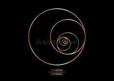 an abstract golden spiral on a black background royalty illustration