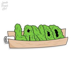 a drawing of some type of food in a boat