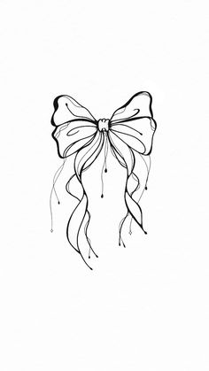 a black and white drawing of a bow