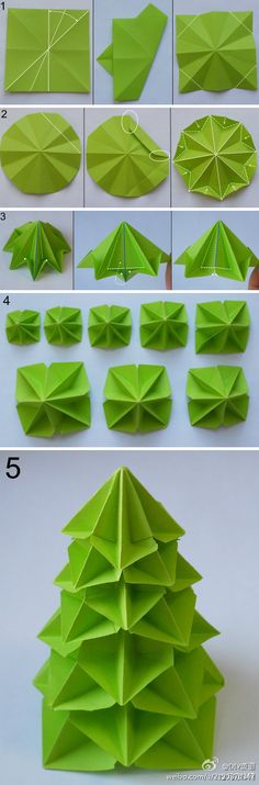 how to make an origami christmas tree