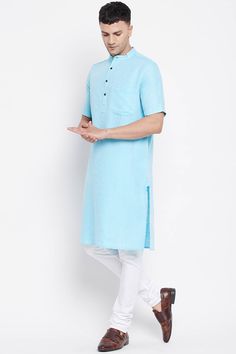 Product Features: Top Color: Light Blue Top Fabric: Pure Cotton Work: Solid Style: Regular Kurta Fit: Regular Fit Sleeve Type: Short Sleeve Length: Long Kurta Collar: Mandarin Package Details: 1 Long Kurta Occasion: Casual Material Care Description: Machine wash Disclaimer: There will be slight difference in digital to actual image Light Blue Cotton Kurta For Summer, Casual Summer Kurta, Summer Light Blue Cotton Kurta, Casual Blue Summer Kurta, Casual Summer Blue Kurta, Light Blue Long Sleeve Summer Kurta, Blue Fitted Short Sleeve Kurta, Blue Fitted Kurta For Spring, Fitted Light Blue Kurta For Summer