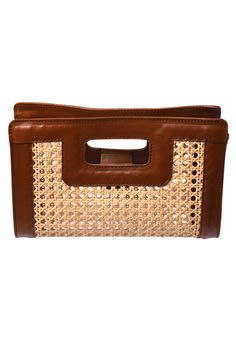 Rattan Clutch Leather detailing Rattan body Measurements: 11" length, 7" height, 3.5" width Designer Luxury Woven Leather Clutch, Luxury Elegant Woven Leather Clutch, Luxury Woven Leather Elegant Clutch, Rattan Clutch, Luxury Woven Leather Rectangular Clutch, Eco-friendly Rectangular Woven Clutch, Leather Detailing, Pitcairn Islands, Leather Clutch