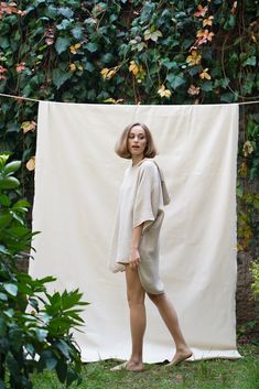 Our most beloved piece for summer. This one piece, super soft, cuddly poncho is perfect for the beach or at home over our Koza Pants. The cocoon like texture warms you up immediately. Easy to fold and take anywhere as it would not have wrinkles. Water absorbent and dries quickly. Ponchos, Be Perfect, Wrinkles, The Beach, White Dress, At Home, One Piece, Texture, Water