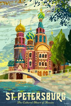 a poster for st petersburg, the cultural heart of russian art