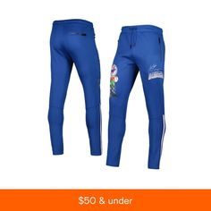 in stock Blue Sports Pants With Tapered Leg, Blue Tapered Leg Sports Pants, Blue Sporty Tapered Leg Bottoms, Sporty Blue Tapered Leg Bottoms, Blue Fitted Sweatpants For Streetwear, Fitted Blue Sweatpants For Streetwear, Spring Blue Athletic Pants, Dodger Game, Los Angeles Dodgers