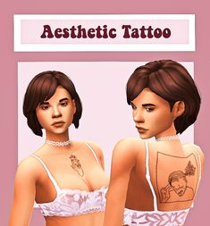 two women wearing bras with tattoos on their chest