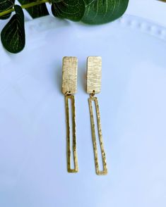 Gold Bar Clip on Earrings Clip on Drop Earrings Non Pierced - Etsy Non Pierced Earrings, Gold Bar, Clip Earrings, Pierced Earrings, Earings Piercings, Clip On, Clip On Earrings, Drop Earrings, Brass