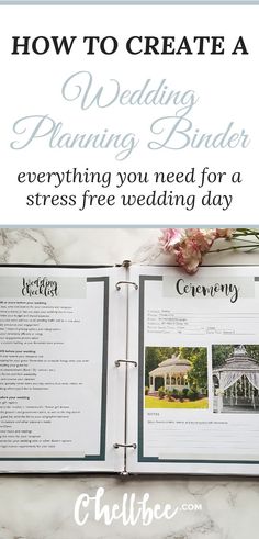 a wedding planner with the title how to create a wedding planning bind