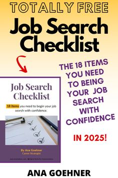 the job search checklist is shown in this poster