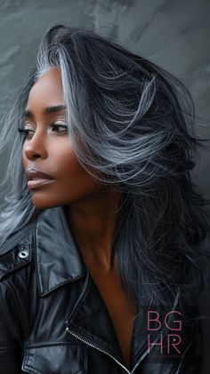 Stunning Long Hairstyles for Black Women: Embrace the Length! – Black Girls Hair Rocks Long Hair For Black Women, Long Hairstyles For Black Women, Brown Hair With Silver Highlights, Black And Grey Hair, Curls Braids, Pepper Hair, Grey Hair Over 50, Drawing Challenges