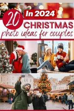 christmas photoshopped for couples with text overlaying the image in red and white