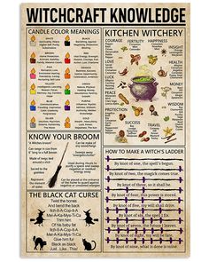 Witchcraft Knowledge, Candle Color Meanings, Knowledge Poster