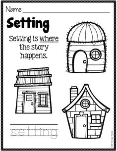 a coloring page with the words setting in black and white