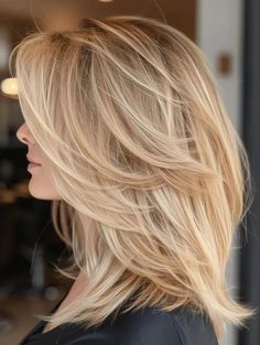 Shoulder Length With Layers And Bangs, Spring Haircuts, Layered Hair With Bangs, Haircuts For Medium Hair, Spring Hairstyles, Medium Hair Cuts