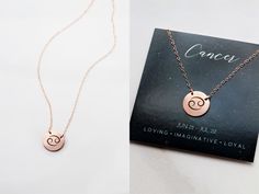 "Zodiac Necklace / Zodiac Symbol Jewelry / Astrology Zodiac Our engraved Zodiac Symbol Necklaces make perfect gifts for birthdays, graduations, thank yous, Christmas, or something special just for you! Each necklace is made with a gold filled, sterling silver, or rose gold filled disc and chain, then engraved with our laser engravers. Necklaces come packaged on our Tom Design Zodiac Cards with the name and description of each zodiac. Necklaces are also packaged in our Tom Design logo stamped gif Adjustable Zodiac Sign Necklace For Gift, Adjustable Zodiac Sign Necklace As A Gift, Rose Gold Zodiac Sign Necklace As Gift, Rose Gold Zodiac Sign Necklace For Gift, Virgo Scorpio, Gold Bar Necklace Personalized, Libra Virgo, Laser Engravers, Symbol Jewelry