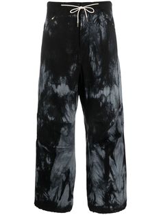 black/grey cotton tie-dye pattern pintuck detailing dart detailing concealed front fastening elasticated drawstring waistband two diagonal pockets to the sides wide leg drawstring hem cotton lining Black Wide Leg Trousers, Tie Dye Patterns, Pin Tucks, Grey Cotton, Drawstring Waistband, Wide Leg Trousers, Black Grey, Wide Leg Pants, Black And Grey