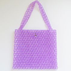 "Purple Amethyst Beaded Tote Bag  DETAILS: ~Handmade in Honolulu, HI ~Plastic beads are made in the USA ~Length: 12\" ~Width: 3/4\" ~Height: 11\" ~Strap Drop: 9 1/2\"" Purple Beaded Bag As Gift, Purple Beaded Bags For Gifts, Purple Beaded Bag For Gift, Beaded Purple Bag For Everyday Use, Purple Beaded Bags For Everyday Use, Purple Beaded Bag For Everyday Use, Purple Beaded Shoulder Bag For Everyday Use, Purple Beaded Shoulder Bag For Party, Purple Beaded Party Shoulder Bag