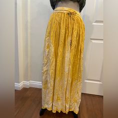 Philosophy Boho Rayon Tie Dye Long Skirt, Large, Sunglow Yellow With White Sunglow Yellow/ White Model No 3170152 100% Rayon Size Large Comfort For Elastic Waist Yellow Bohemian Bottoms For Vacation, Yellow Bohemian Skirt For Vacation, Bohemian Yellow Skirt For Vacation, Yellow Vacation Skirt With Elastic Waistband, Yellow Relaxed Skirt Bottoms With Elastic Waistband, Yellow Summer Maxi Skirt With Elastic Waistband, Yellow Lined Skirt For Vacation, Yellow Long Skirt For Vacation, Long Yellow Skirt