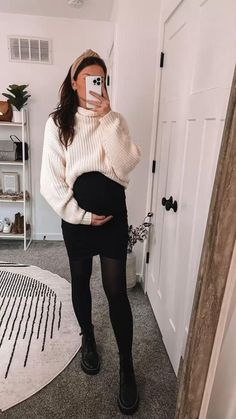 Pregnant Office Outfit Fall, Dress And Sweater Outfit Pregnant, Stylish Winter Maternity Outfits, Date Night Pregnant Outfit Winter, Dressy Winter Maternity Outfits, Cute Pregnant Winter Outfits, Dressy Maternity Outfits Fall, 8 Month Pregnant Outfits, Going Out Outfits Pregnant