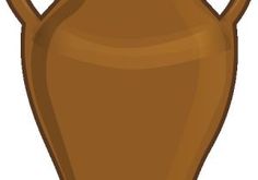 a brown vase with two handles on the top is shown in this cartoon style image