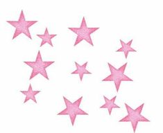 pink stars are arranged in the shape of a circle