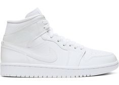 Jordan 1 Mid Triple White Patent Swoosh (W) - BQ6472-100 Air Jordan 1 Mid Gs, Dunk Low Nike, White Jordans, Nike Air Jordan 1 Mid, Air Jordan 1 Mid, Jordan 1 Mid, Nike Dunk Low, Nike Jordan, Jordans Sneakers