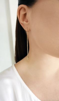 14K 9K Minimalist Long Chain Earrings, Long Chain Dangle Earrings, Dainty solid gold earrings, Simple Lightweight Drop Earrings, Gold Charm Earrings, FREE EXPRESS SHIPPING Dainty, minimalist long chain dangle and drop earrings with small charms made in 14K or 9K solid gold. A lovely, versatile pair of earrings that you will love wearing all day, everyday! Whisper....I Love Minimalism! :) ------------------------------------------------- D E T A I L S 14K Solid Gold or 9K Solid Gold Length: 8.5cm 14k Yellow Gold Threader Earrings, 14k Yellow Gold Filled Threader Earrings, 14k Gold Filled Yellow Gold Threader Earrings, Everyday Yellow Gold Dangle Earrings, Hypoallergenic Yellow Gold Linear Earrings For Everyday, 14k Gold Threader Earrings For Everyday, Yellow Gold 14k Gold Filled Threader Drop Earrings, Everyday Yellow Gold Plated Linear Earrings, Yellow Gold Threader Earrings For Everyday