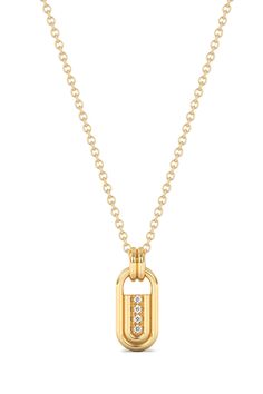 Marin Necklace JEWELRYFINE JEWELNECKLACE O CASEY PEREZ Luxury Gold Diamond Necklace With Rectangular Pendant, Luxury Gold Rectangular Pendant Diamond Necklace, Luxury Yellow Gold Diamond Necklace With Square Pendant, 14k Gold Square Pendant With Diamond Accents, Everyday Luxury Gold Solitaire Diamond-cut Necklace, Yellow Diamond Necklace, Name Jewelry, Yellow Gold Pendants, Petite Size