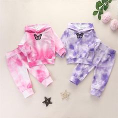 Product Title: Girls Butterfly Tie Dye Long Sleeve Hooded Tops & PantsKeyword Tag: Loose Pants For Toddler Girl* Soft Feeling & Cozy Comfortable* Package Package Included: 1 Top + 1 Pants* Fabric & Fabric: 95% Cotton, 5% Spandex* Available for Machine Wash as well as Tumble Dry* ImportedTop selling Girls Butterfly Tie Dye Long Sleeve Hooded Tops Pants ,stylish and unique, Fancy Fabric ,Solid color. This Girls Butterfly Tie Dye Long Sleeve Hooded Tops Pants is very fashionable ,high end, and wea Mini Jumpsuit, Toddler Jumpsuit, Fancy Fabric, Girl Soft, Cotton Romper, Embroidery Sweatshirt, Tie Dye Long Sleeve, Fashion Joggers, Hooded Tops