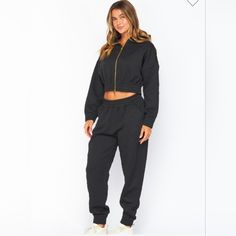 Reposhing This Item I Purchased From @Adanyaboutique. Black Sweat Suit .Nwot. Never Been Worn, Purchased Wrong Size. Questions? Leave A Comment Below! Fitted Black Tracksuit For Loungewear, Black Leisure Tracksuit For Fall, Black Athleisure Outerwear For Loungewear, Black Spring Tracksuit In Athleisure Style, Black Athleisure Tracksuit For Spring, Black Tracksuit With Ribbed Cuffs For Fall, Trendy Black Tracksuit Top And Pants, Trendy Black Tracksuit For Fall, Trendy Black Long Sleeve Tracksuit