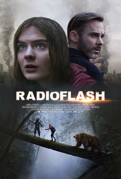 the movie poster for radio flash with two people on a tree branch and an animal