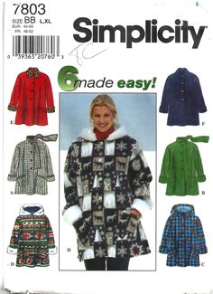 the sewing pattern for this coat is easy to sew