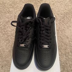 Nib Nike Air Force 1 '07 Shoes Triple Black Cw2288-001 Men's Size 15 New Casual Black Low-top Nike Air Force 1, Casual Black Nike Air Force 1 With Cushioned Footbed, Black Nike Air Force 1 With Air Max Cushioning, Nike Air Force 1 Black With Laces, Casual Black Skate Shoes With Air Max Cushioning, Black Air Force 1, Baby Boy Outfits Swag, Triple Black, Air Force 1