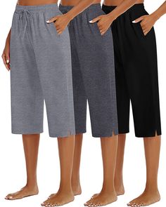 PRICES MAY VARY. Comfortable Fit: our women's capris feature a soft drawstring waist, ensuring a secure and customizable fit; Ideal as drawstring pajama pants with pockets, they offer both comfort and practicality for everyday wear or lounging Versatile Style: these wide leg capri pants are a stylish addition to your wardrobe; Suitable for various occasions, they transition smoothly from a relaxed home outfit to an exquisite ensemble for stepping out Workout Ready: designed for active lifestyles Ottoman Slipcovers, Big Zits, Crockpot Thanksgiving, Oven Pancakes, Capri Joggers, Arizona Restaurants, Workout Sweatpants, Eyebrow Stamp, Sweatpants Women