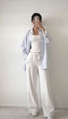 Linen Outfit, Korean Casual Outfits, Uni Outfits, Casual Day Outfits, Basic Outfits, Mode Inspiration, Elegant Outfit