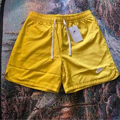 Nike Men Sportswear Essentials Woven Lined Flow Shorts Yellow Sz Small, Medium, Large Dm6829-709 Brand New With Tags 100% Polyester Packages Are Usually Shipped Within 3 To 5 Business Days. Everything You See In The Photo You Will Get In The Same Condition You See It In. Our Number One Focus Is 100% Customer Service, So Please Don’t Hesitate To Send Offers Need More Pictures? Dm Me We Answer Within 12 Hours. Yellow Leisure Bottoms For Summer, Casual Yellow Shorts For Leisure, Nike Moisture-wicking Leisure Bottoms, Nike Moisture-wicking Bottoms For Leisure, Nike Leisure Bottoms With Moisture-wicking, Yellow Athletic Shorts With Built-in Shorts For Sports, Sporty Yellow Cotton Bottoms, Yellow Athleisure Short Bottoms, Nike Sportswear Bottoms For Summer