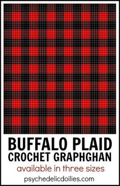 buffalo plaid crochet graphhan is available in three sizes