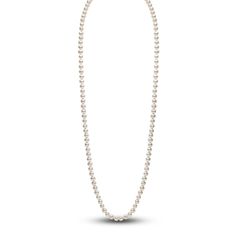 Eye-catching lustrous freshwater cultured pearls nestle one another along the length of this glamorous women's necklace. 18K White Gold Freshwater cultured pearls The 36-inch necklace secures in place with a capsule clasp. From the Yoko London collection Formal Long Pearl Drop Necklace, Formal Long Pearl Necklace With Pearl Chain, Pearl Chain Long Necklace For Formal Occasions, Formal Long Pearl Necklace, Classic Long Pearl Necklace With Pendant, Formal Long Pearl Necklace With Pendant, Formal Long Pearl Chain Necklace, Classic Long Pearl Necklace, Classic Long Necklace For Formal Occasions