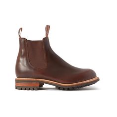 R.M. Williams draws on nine decades of skill to craft its footwear. This 'Gardener' style riffs on the classic Chelsea boot silhouette, constructed from robust leather that will grow increasingly supple with wear. They're finished with commando non-slip rubber soles. Luxury Rugged Leather Chelsea Boots, Luxury Brown Chelsea Boots, Slip-on Brown Chelsea Boots With Rubber Sole, Luxury Brown Slip-on Chelsea Boots, Luxury Men's Slip-on Chelsea Boots, Chelsea Boots Men, Leather Chelsea Boots, Dark Brown Leather, Fine Jewelry Gift