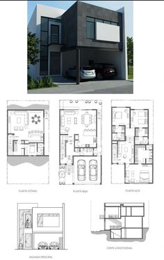 three story house plans with garage and living room