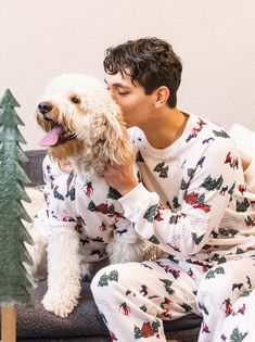 Whimsical waffle knit pajamas in matching styles for pups + people. These festive jammies feature a magical wintery scene on a premium, medium-weight waffle knit fabric. Get cozy with your fur fam and add a dose of holiday cheer with our best-selling pajamas featured in the Hallmark Gift Guide. Matching Pajamas For Couples Christmas, Matching Christmas Pjs For Couples, Couples Christmas Pajamas, Matching Family Holiday Pajamas, Wintery Scene, Knit Pajamas, Dog Match, Cute Christmas Sweater, Holiday Pjs