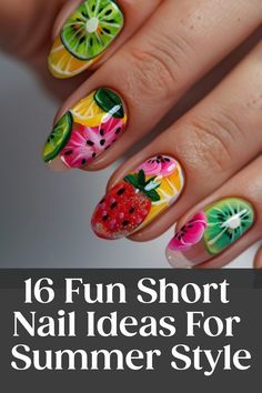 Nail Ideas For Summer, Daisy Acrylic Nails, Natural Nail Shapes, Cosmic Nails, Short Nail Ideas, Fresh Nail, Chic Nail Art, Hot Pink Nails, Subtle Nails