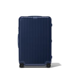 Made of high-performance polycarbonate, RIMOWA Essential is a reliable and lightweight suitcase for your journeys ahead. Find the best travel companion for your business or leisure travels from a vast range of colors and finishes. Ideal for 14 to 15 days of travel, the RIMOWA Essential Check-in L in matte blue features several sophisticated functionalities: - Stage-free telescopic handle - RIMOWA Multiwheel® System - TSA-approved locks - Dual-organization interior Includes a complimentary leather luggage tag and sticker set. Olympic Airlines, Rimowa Essential, Air Transat, Asiana Airlines, Goyard Wallet, Air China, Hard Shell Luggage, Lightweight Suitcase, Leather Luggage Tag