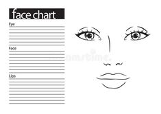 Face chart Makeup Artist Blank. Template. illustration. royalty free illustration Illustration Woman, White Blank, Airbrush Makeup, Free Illustration, Eyes Design, Free Illustrations