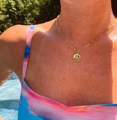 Smiley Necklace, Summer Necklaces, Beaded Choker