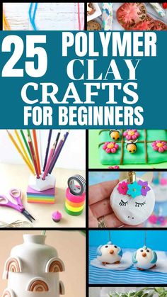 These polymer clay crafts are great for beginners. If you're are beginner you'll love this pin. Try these clay Crafts and you'll love them because they're fun and easy Polymore Clay Ideas Easy, Polymer Clay For Beginners Tutorials, Diy Oven Bake Clay Crafts, Bakeable Clay Ideas, What To Make With Modeling Clay, Oven Baked Clay Projects Easy Diy, Ideas For Polymer Clay, Fun Polymer Clay Ideas, Things To Make With Polymer Clay Easy